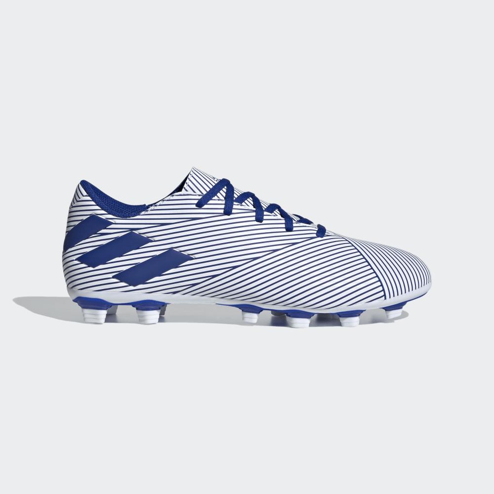 Ghete Fotbal Adidas Nemeziz 19.4 Flexible Ground Barbati Romania - Albi/Albastru Regal/Negrii EF1707
